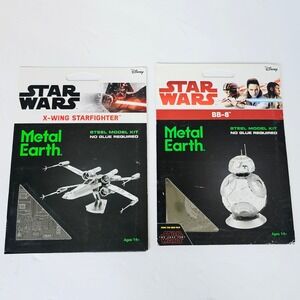 Metal Earth Star Wars Star Trek Steel Model Kit Lot X-Wing BB-8 Enterprise Lot 2